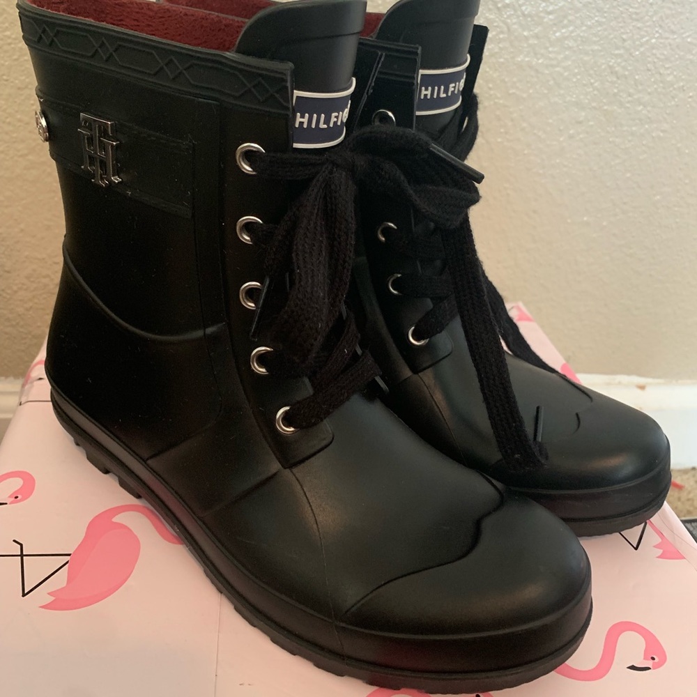 Tommy Hilfiger Black Winter Rain Boots